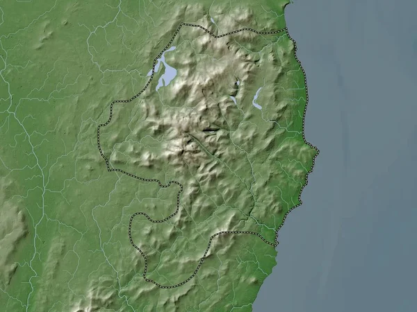 Wicklow Condado Irlanda Mapa Elevación Coloreado Estilo Wiki Con Lagos — Foto de Stock