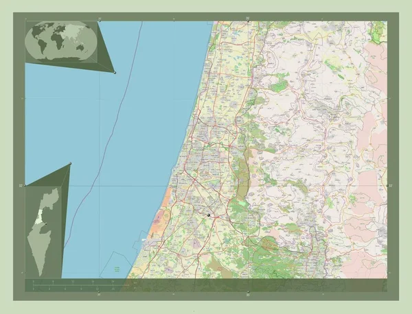 Hamerkaz Distrito Israel Open Street Map Mapas Ubicación Auxiliares Esquina —  Fotos de Stock