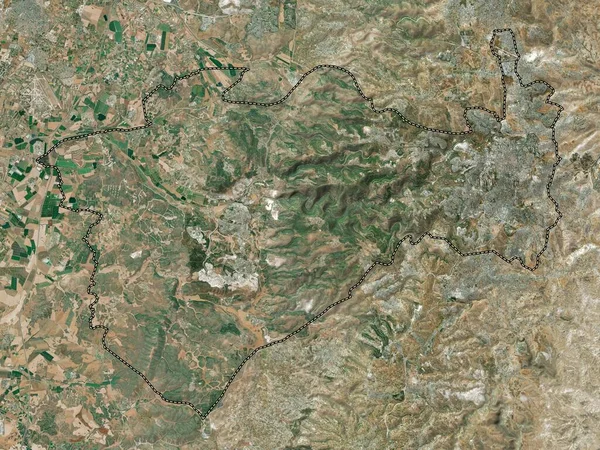 Jerusalén Distrito Israel Mapa Satélite Alta Resolución — Foto de Stock
