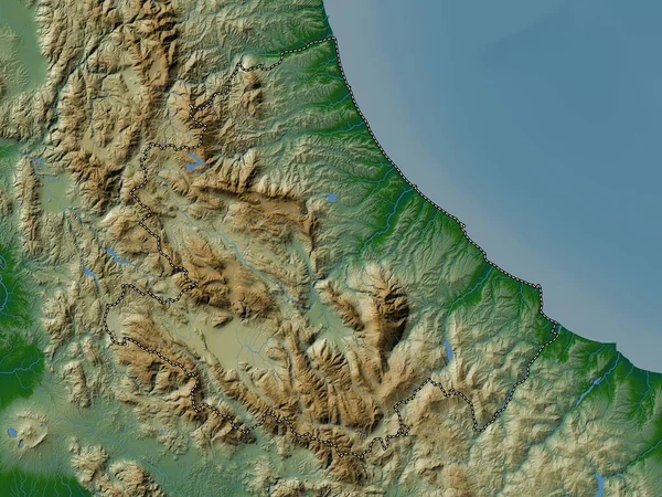 Abruzzes Région Italie Carte Altitude Colorée Avec Lacs Rivières — Photo