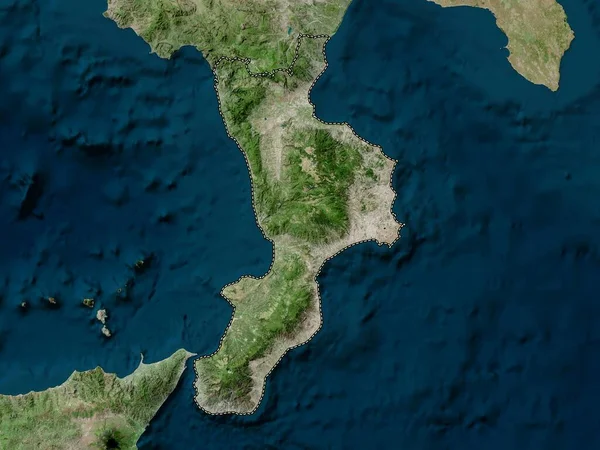 Calabre Région Italie Carte Satellite Haute Résolution — Photo