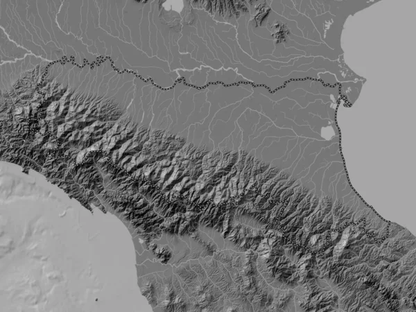 Emilia Romaña Región Italia Mapa Elevación Bilevel Con Lagos Ríos — Foto de Stock