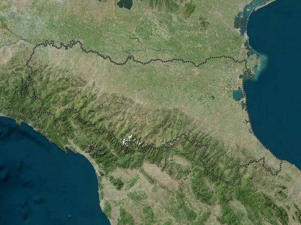 Emilia Romagna Talya Bölgesi Yüksek Çözünürlüklü Uydu Haritası — Stok fotoğraf