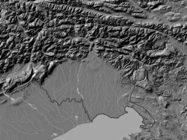 Friuli Venezia Giulia Región Autónoma Italia Mapa Elevación Bilevel Con — Foto de Stock