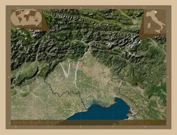 Friuli Venezia Giulia Autonomous Region Italy Low Resolution Satellite Map — Stock Photo, Image