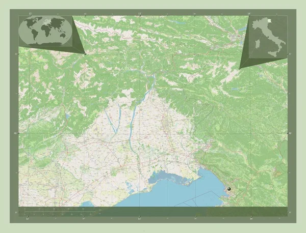 Friuli Venezia Giulia Região Autónoma Itália Abrir Mapa Rua Mapa — Fotografia de Stock