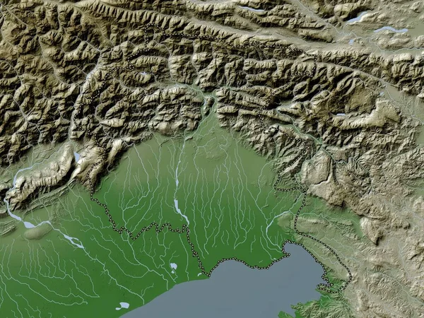 Friuli Venezia Giulia Regione Autonoma Italia Mappa Dell Elevazione Colorata — Foto Stock