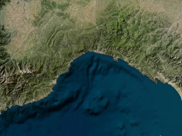 Liguria Región Italia Mapa Satelital Baja Resolución — Foto de Stock