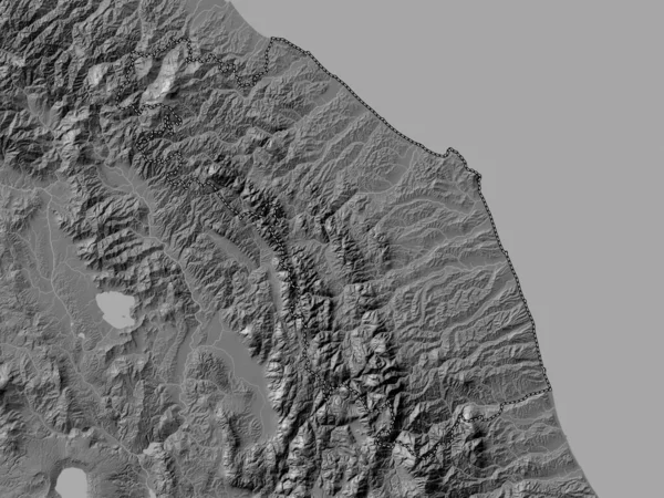 Marche Região Itália Bilevel Mapa Elevação Com Lagos Rios — Fotografia de Stock