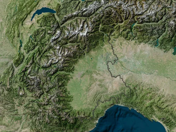 Piémont Région Italie Carte Satellite Haute Résolution — Photo