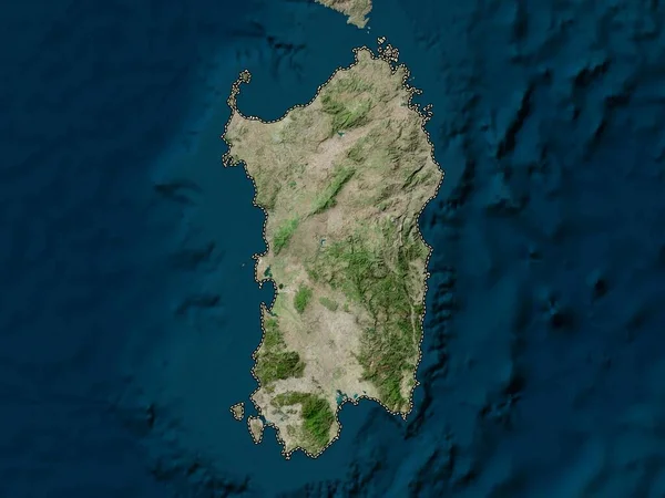 Sardegna Região Autónoma Itália Mapa Satélite Alta Resolução — Fotografia de Stock