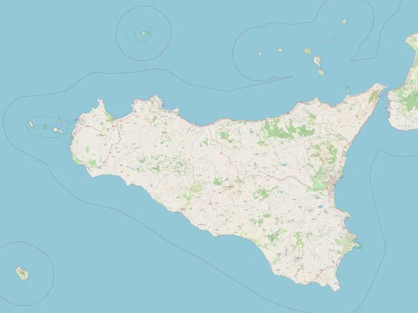 Sicilia Regione Autonoma Italia Mappa Stradale Aperta — Foto Stock