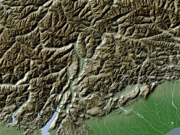 Trentino Alto Adigio Región Autónoma Italia Mapa Elevación Coloreado Estilo — Foto de Stock