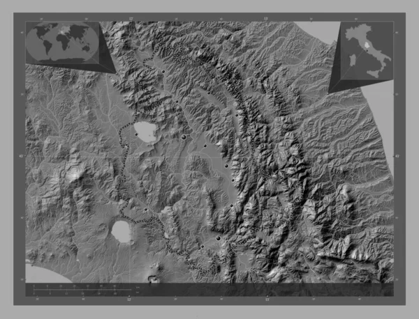 Umbrië Regio Van Italië Hoogteplattegrond Met Meren Rivieren Locaties Van — Stockfoto