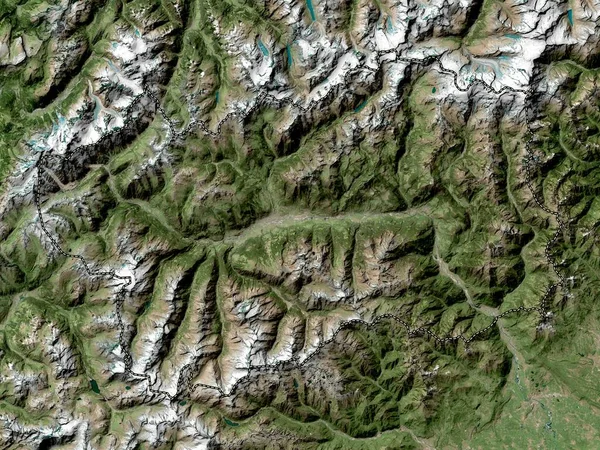 Valle Aosta Autonoma Regionen Italien Högupplöst Satellitkarta — Stockfoto