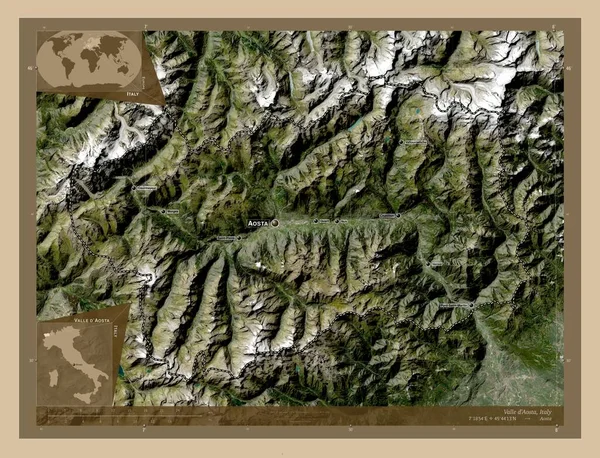 Valle Aosta Autonomní Oblast Itálie Satelitní Mapa Nízkým Rozlišením Umístění — Stock fotografie