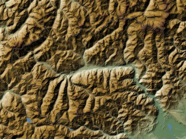 Valle Aosta Autonoma Regionen Italien Färgad Höjdkarta Med Sjöar Och — Stockfoto