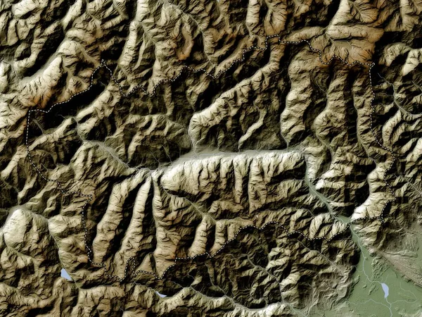 Valle Aosta Автономный Регион Италии Карта Высот Окрашенная Вики Стиле — стоковое фото