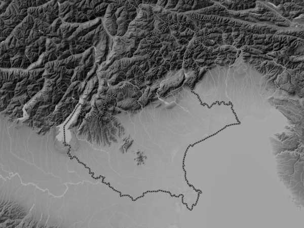 Венето Регіон Італії Грайливою Картою Висот Озерами Річками — стокове фото