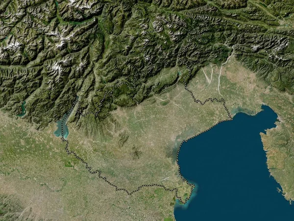 Veneto Região Itália Mapa Satélite Baixa Resolução — Fotografia de Stock