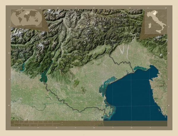 Veneto Regione Italia Mappa Satellitare Alta Risoluzione Mappa Della Posizione — Foto Stock