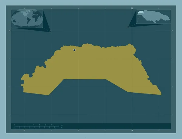 Ανόβερο Ενορία Της Τζαμάικα Ατόφιο Χρώμα Γωνιακοί Χάρτες Βοηθητικής Θέσης — Φωτογραφία Αρχείου