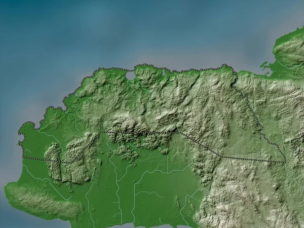 Hanover Parroquia Jamaica Mapa Elevación Coloreado Estilo Wiki Con Lagos —  Fotos de Stock