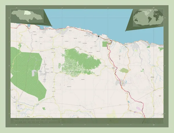 Saint Ann Gemeinde Von Jamaika Open Street Map Eck Zusatzstandortkarten — Stockfoto
