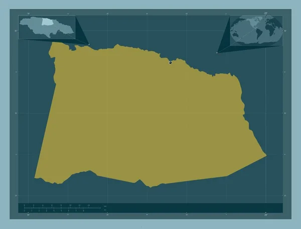Saint Ann Paróquia Jamaica Forma Cor Sólida Mapa Localização Auxiliar — Fotografia de Stock