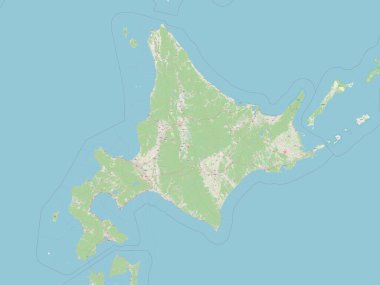 Hokkaido, Japonya devresi. Açık Sokak Haritası