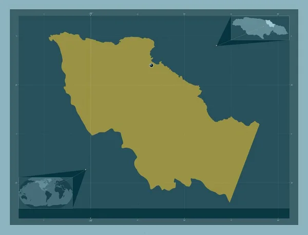 Santa Maria Parrocchia Della Giamaica Forma Tinta Unita Mappa Della — Foto Stock