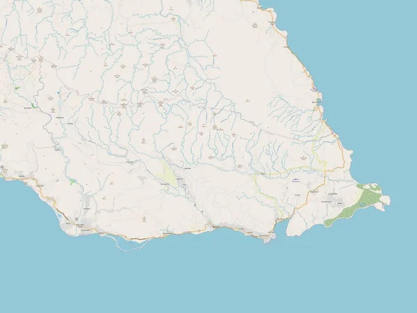 Saint Thomas Paróquia Jamaica Abrir Mapa Ruas — Fotografia de Stock