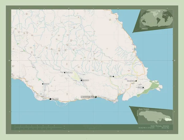 Santo Tomás Parroquia Jamaica Open Street Map Ubicaciones Nombres Las — Foto de Stock