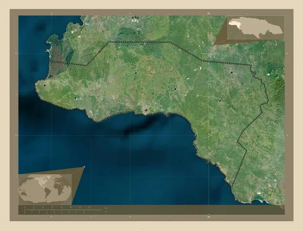 Westmoreland Paróquia Jamaica Mapa Satélite Alta Resolução Locais Das Principais — Fotografia de Stock