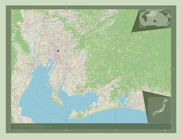 Aichi Prefettura Del Giappone Mappa Stradale Aperta Mappa Della Posizione — Foto Stock