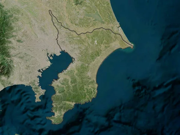 Chiba Prefekturen Japan Lågupplöst Satellitkarta — Stockfoto