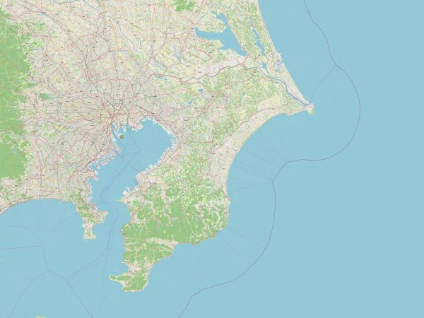 Chiba Prefektura Japonii Otwarta Mapa Ulic — Zdjęcie stockowe