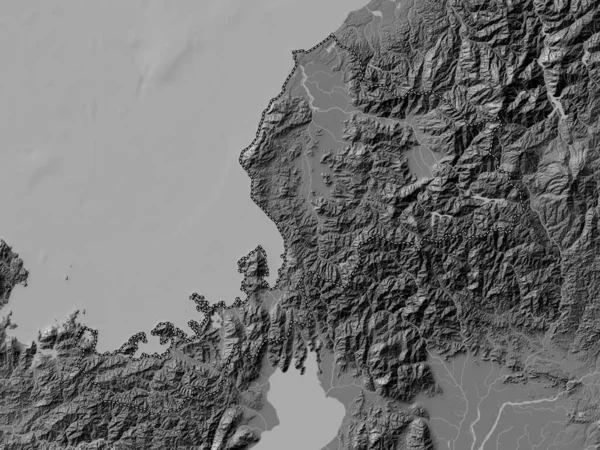 Fukui Prefectura Japón Mapa Elevación Bilevel Con Lagos Ríos — Foto de Stock