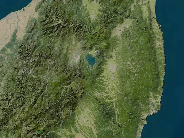 Fukushima Prefeitura Japão Mapa Satélite Baixa Resolução — Fotografia de Stock
