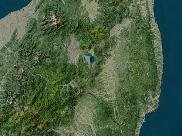 Fukushima Prefekturen Japan Högupplöst Satellitkarta — Stockfoto