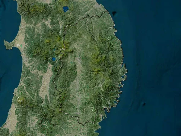 Iwate Prefeitura Japão Mapa Satélite Alta Resolução — Fotografia de Stock