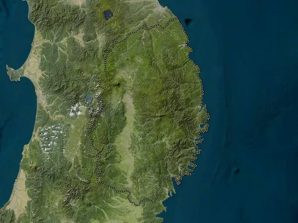 Iwate Prefekturen Japan Lågupplöst Satellitkarta — Stockfoto