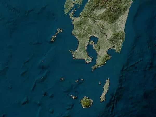 Kagoshima Präfektur Von Japan Hochauflösende Satellitenkarte — Stockfoto