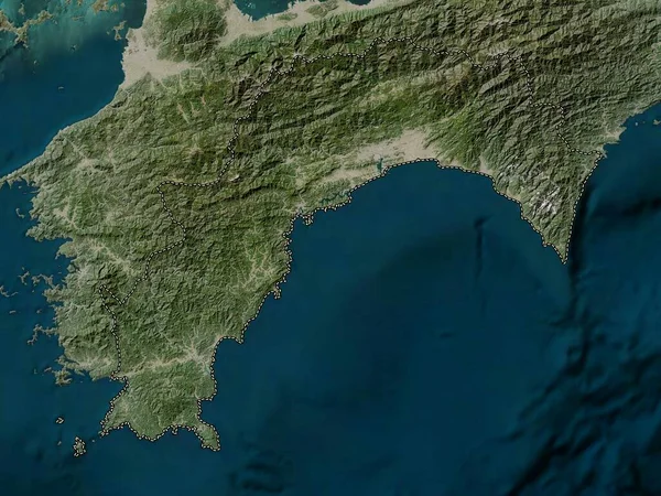 Kochi Prefekturen Japan Lågupplöst Satellitkarta — Stockfoto