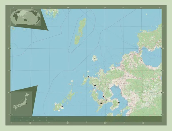 나가사키 일본의 스트리트 지역의 도시들의 Corner Auxiliary Location — 스톡 사진