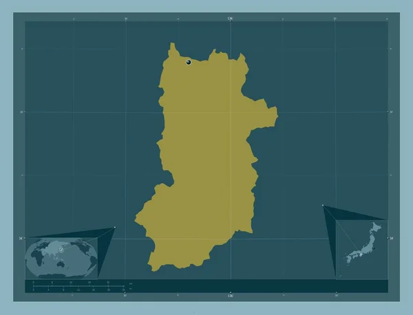 Нара Префектура Японии Твердая Форма Цвета Вспомогательные Карты Расположения Углов — стоковое фото