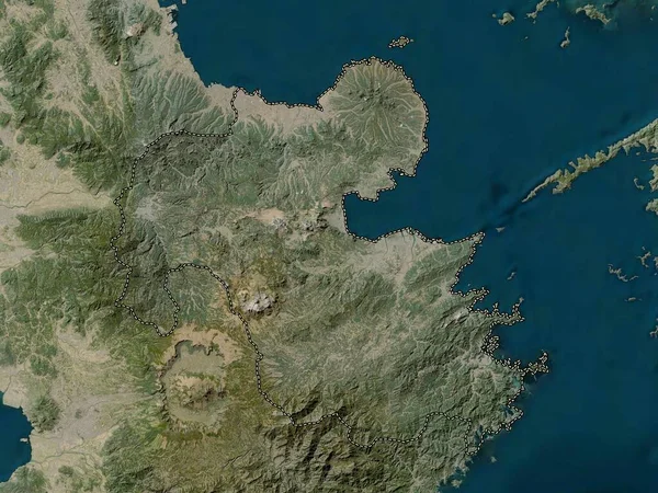 Oita Prefettura Del Giappone Mappa Satellitare Bassa Risoluzione — Foto Stock