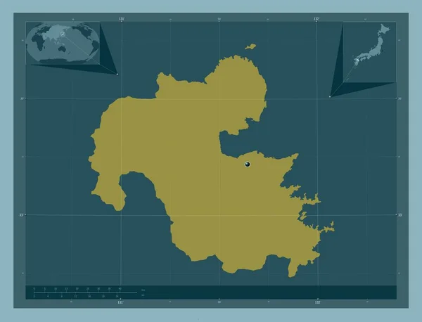 Oita Prefettura Del Giappone Forma Tinta Unita Mappa Della Posizione — Foto Stock