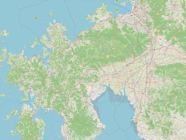 Сага Префектура Японии Карта Улиц — стоковое фото