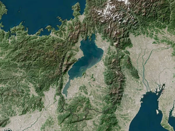 Shiga Prefekturen Japan Lågupplöst Satellitkarta — Stockfoto